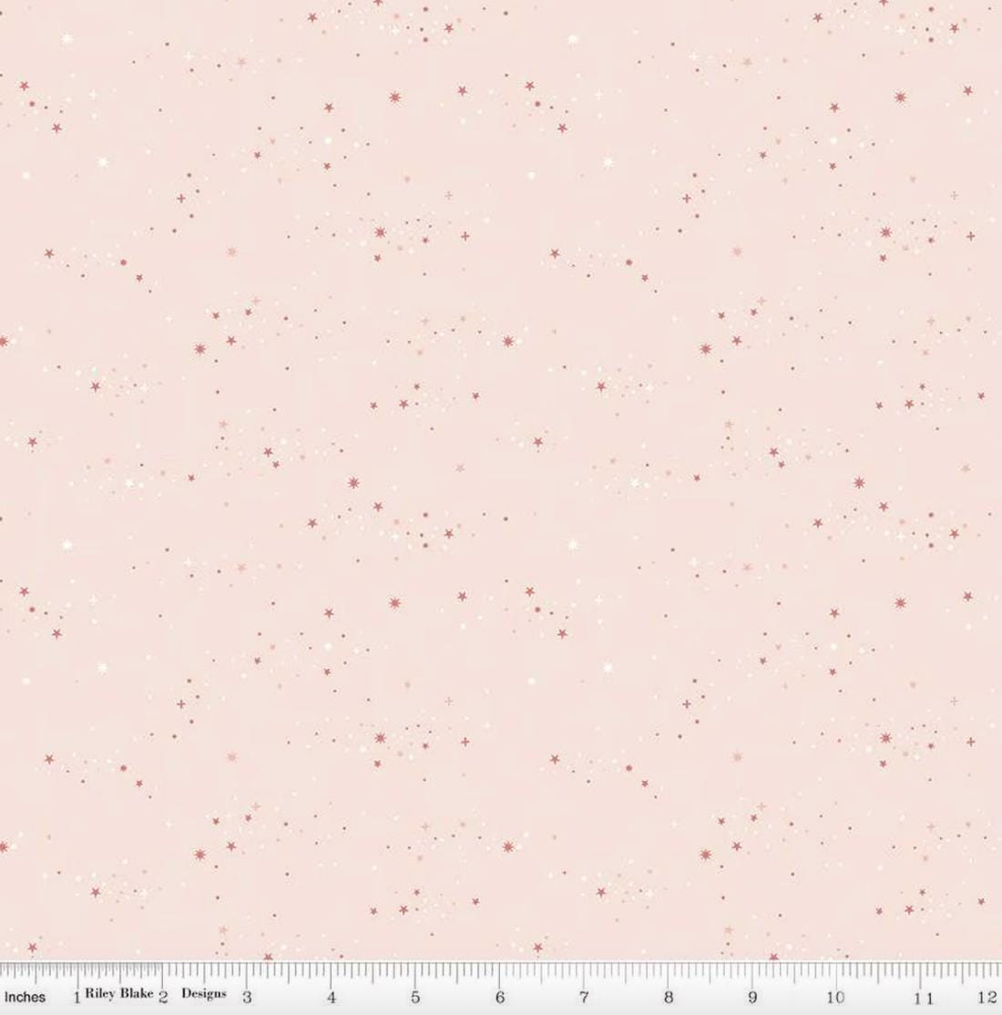 Starlight Riley Blake Pattern Tiny Scattered Stars on Blush Fabric, Between the Pages Starlight ...