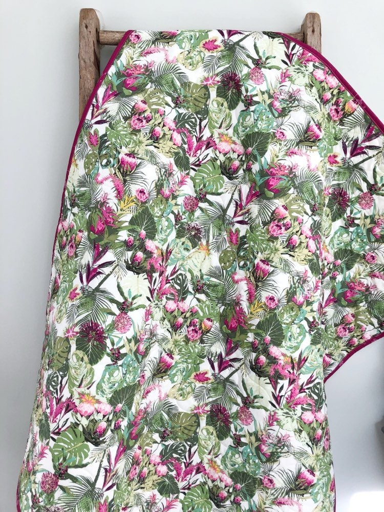 Tropical Rainforest Baby Quilt Boho Baby girl bedding Etsy