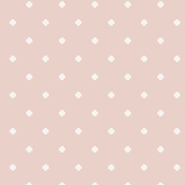 Blush Geometric Fabric, White Crosses on Blush Pink, Positivity Ballerina, Ballerina Fusion, Art Gallery Fabrics, Quilting Cotton Yardage