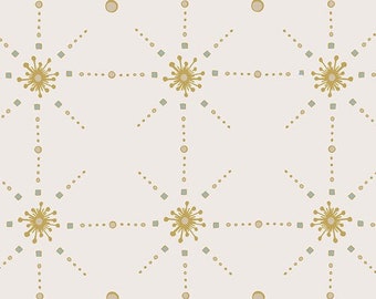 Sparkler Fusion From Within Christmas Fabric, Gold Cream, Art Gallery Fabrics, Quilting Cotton, Fabric Yardage, Fat Quarters, Low Volume