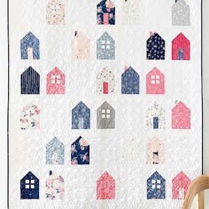 Cozy Village Quilt Kit With Pattern, Throw Quilt by Cotton and Joy, South Hill Fabric Collection by Fran Gulick, Housewarming Gift