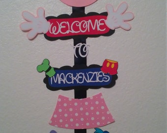 Minnie Mouse Clubhouse door sign, Minnie mouse birthday party sign, Minnie Mouse welcome sign