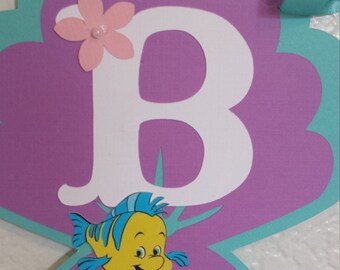 Little Mermaid Happy Birthday Banner Only, Party Birthday Banner, Little Mermaid Party Decoration Little Mermaid with sea shell