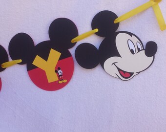 Mickey Mouse Red and Yellow Birthday, Mickey Mouse Birthday Decoration, Mickey Mouse Party Decorations, Mickey Mouse Birthday Banner