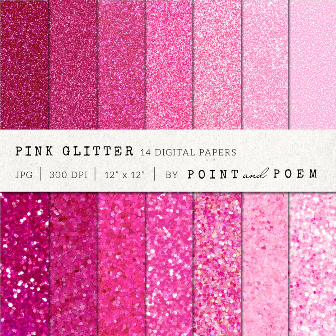 Pink Glitter Digital Paper Valentine\'s Day Paper Hot - Etsy