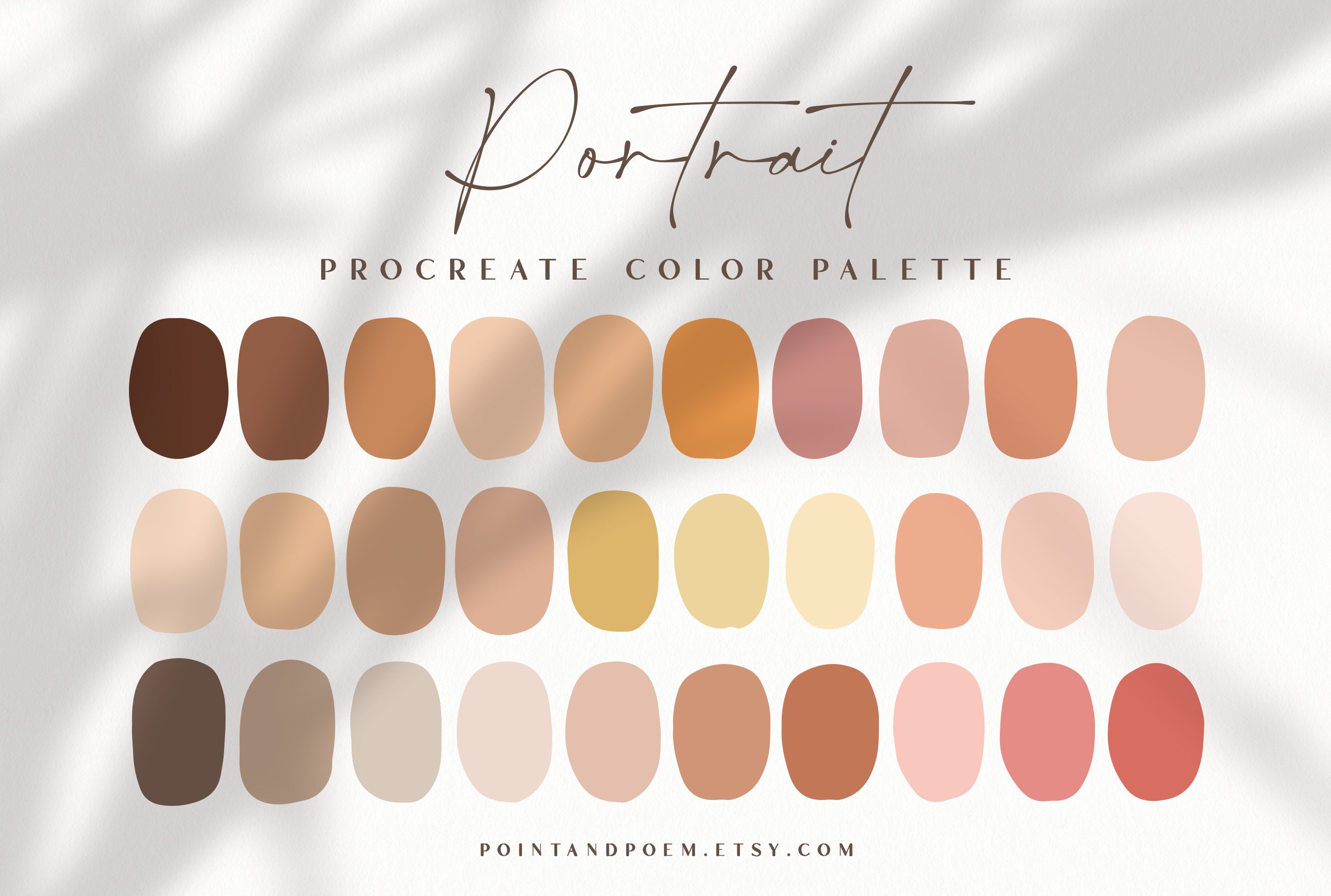 Procreate Color Palette Color Swatches Portrait Skin - Etsy Hong Kong