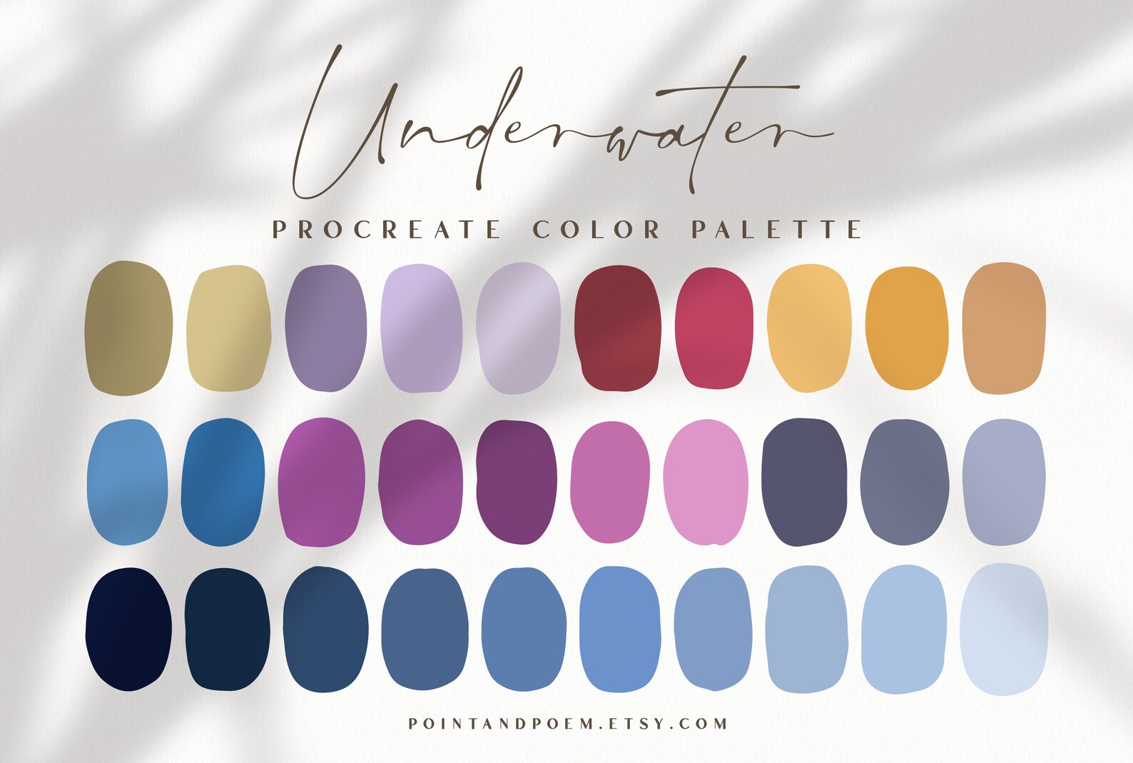 Procreate Color Palette Color Swatches Underwater Blue - Etsy