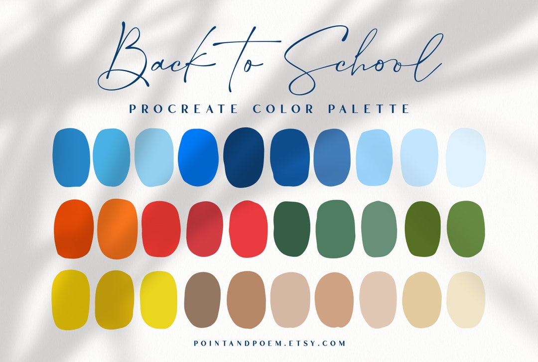 Procreate Color Palette | Color Swatches | Back to School | Bright ...