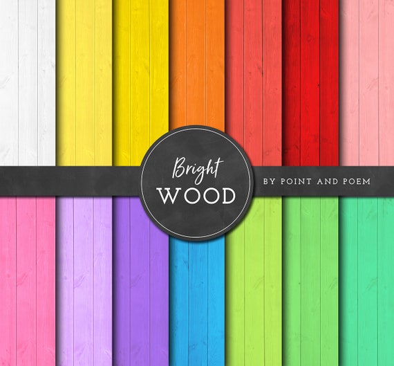 Wood Digital Paper, Wood Textures, Bright Rainbow, Colorful, Wood Paper - Commercial Use