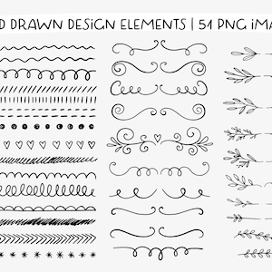 Hand Drawn clip art commercial use, clipart dividers, Borders, Laurels, Arrows, Doodle,