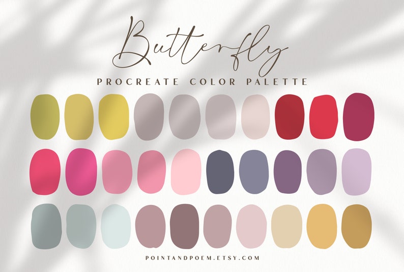Procreate Color Palette Color Swatches Butterfly Bright - Etsy