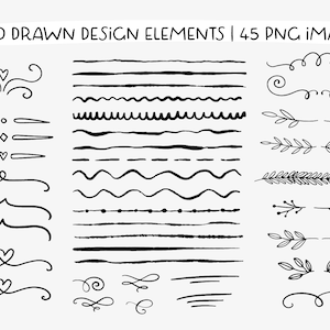 Hand Drawn Borders clip art, Dividers, Laurels, Arrows, Doodle,