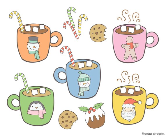 Kaffeetasse Clipart Heissen Kakao Clip Art Weihnachten Etsy