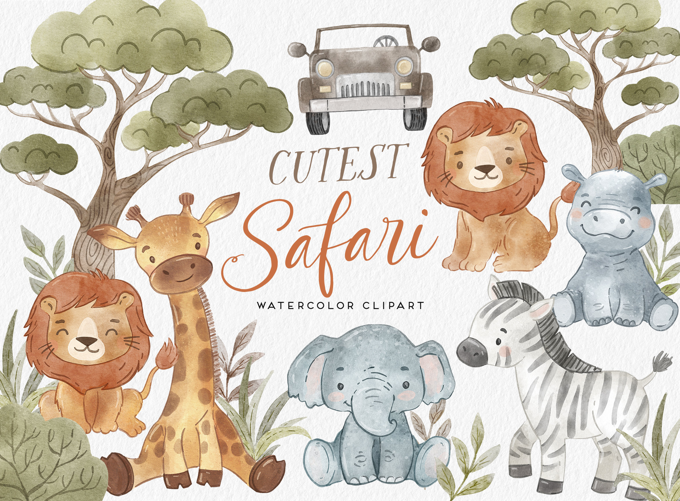 Safari Animals Clipart - Etsy