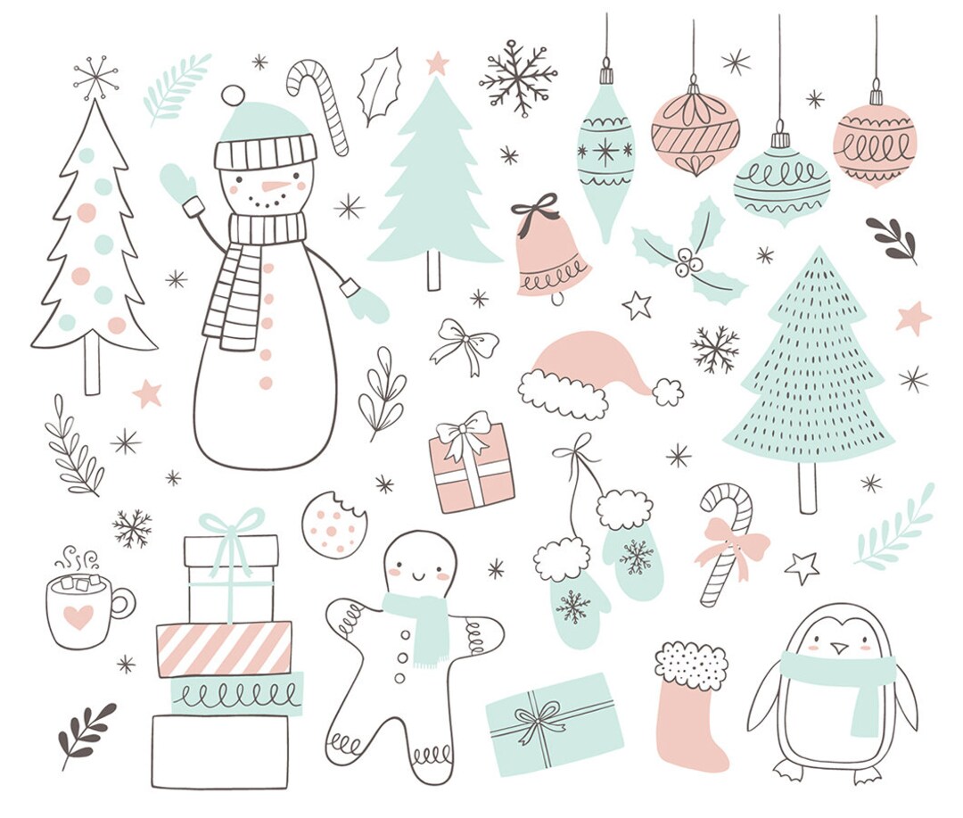 Christmas Clip Art Doodle Winter Clipart Scandinavian - Etsy New Zealand Christmas Clip Art Doodle Winter Clipart Scandinavian - Etsy New Zealand
