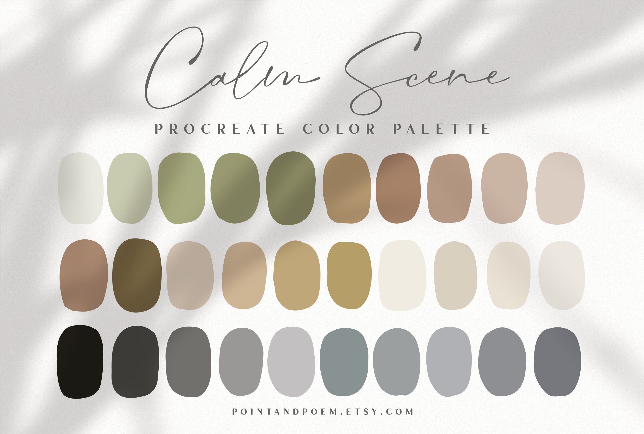 Procreate Color Palette Color swatches Calm Scene Earth | Etsy