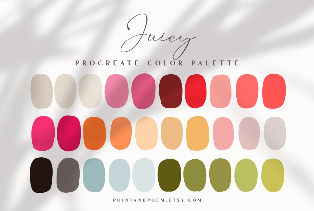 Procreate Color Palette Color Swatches Juicy Bright Summer Flowers iPad ...