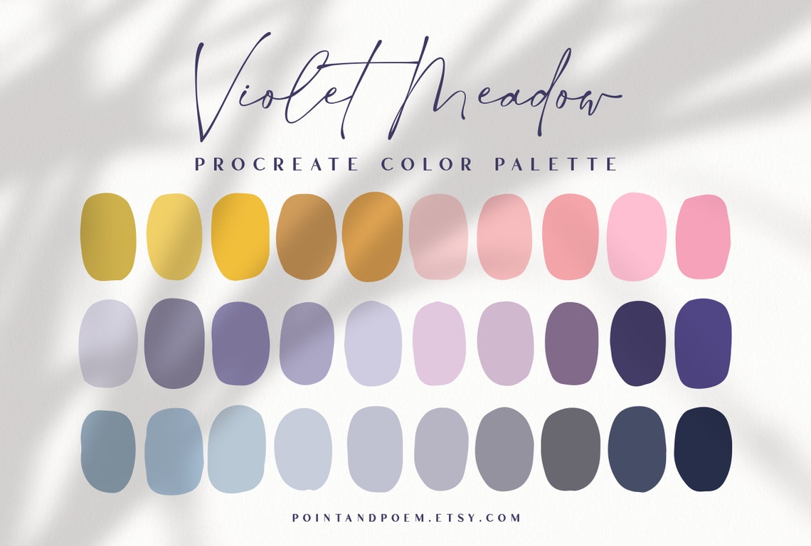 Procreate Palette Color Swatches Violet Meadow Pastel | Etsy