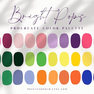 Créer une palette de couleurs | Nuances de couleur | Bright Pops | | primaire arc-en-ciel Lettrage iPad, illustration, outil de procréation, numérique