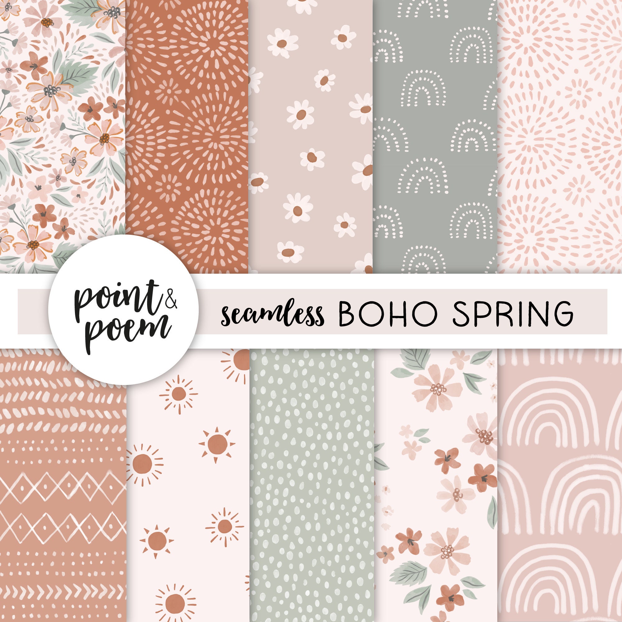 Boho Scrapbook Paper Pad: Bohemian Abstract 8x8 Decorative Paper Design Scrapbooking Kit for Cardmaking, DIY Crafts, Creative Projects