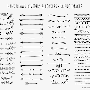 Hand Drawn clip art commercial use, clipart dividers, Borders, Laurels, Arrows, Doodle, image 2