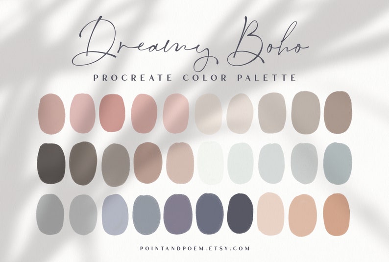 Procreate Color Palette Color Swatches Dreamy Boho | Etsy UK