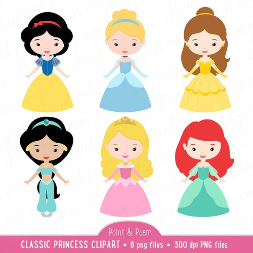 Princess Clip Art Fairytale Princess Clipart Little - Etsy