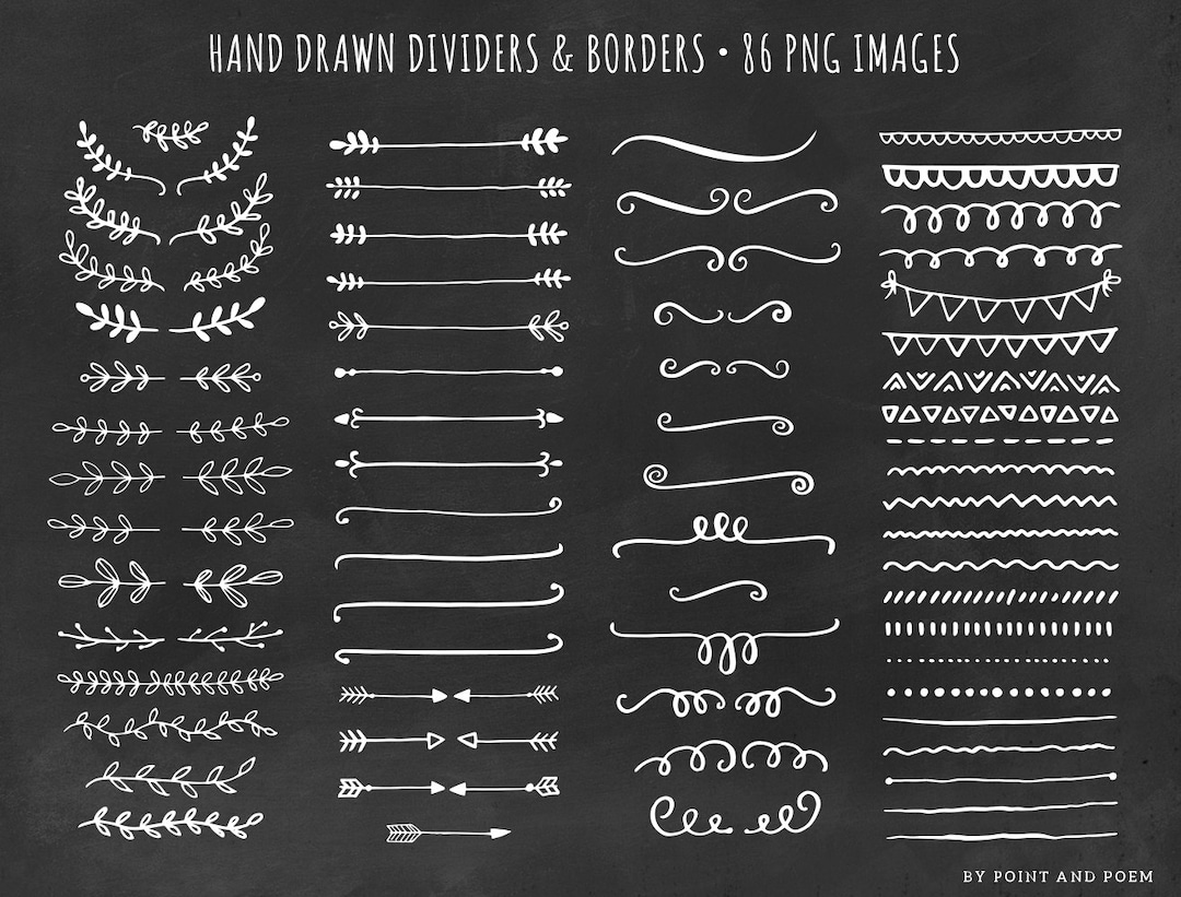 Text Divider Clipart - Hand Drawn Chalkboard - Text Divider PNG - Page ...