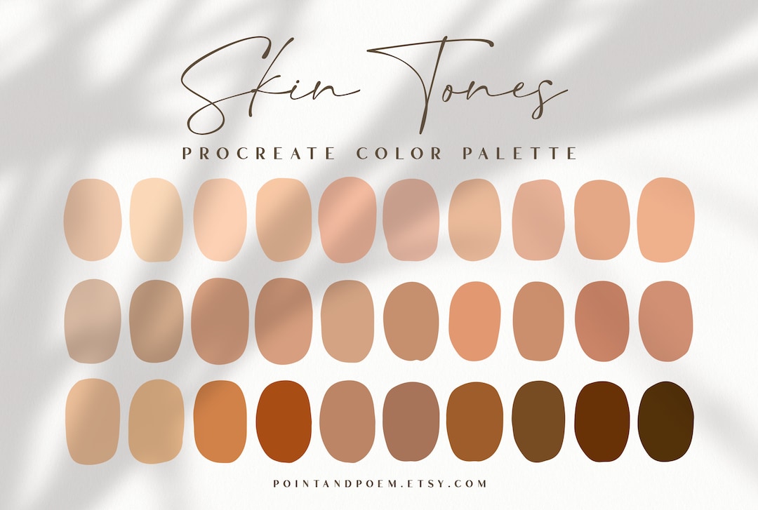 Procreate Color Palette | Color Swatches | Skin Tones | Portrait Warm ...