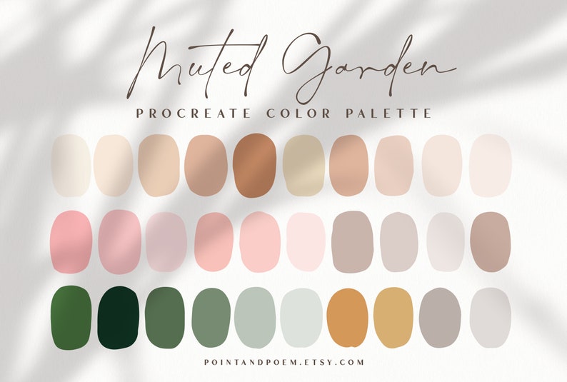 Procreate Palette Color Swatches Muted Garden Warm | Etsy