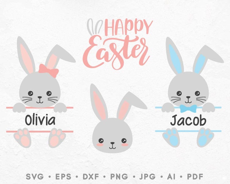 Download Bunny Easter svg Easter Bunny name svg Happy Easter svg | Etsy
