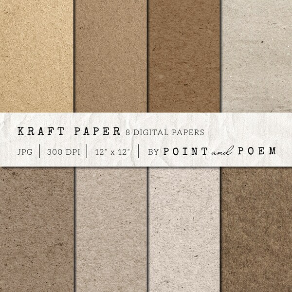 Kraft paper, digital paper, Kraft Paper Neutrals, Chipboard, textured papers, scrapbooking, background, cardboard - Commercial Use