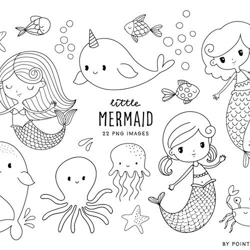 Sea Animals Digital Stamps Clipart - Etsy
