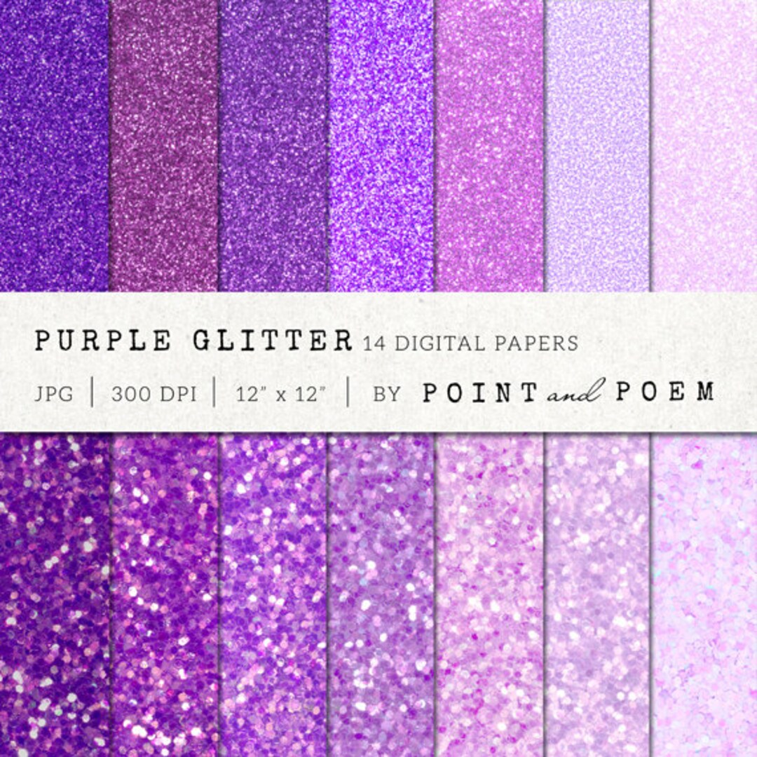 Glitter Digital Paper purple Glitter Background Etsy