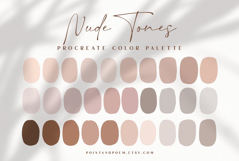 Procreate Palette Color Swatches Nude Tones Warm Neutral | Etsy