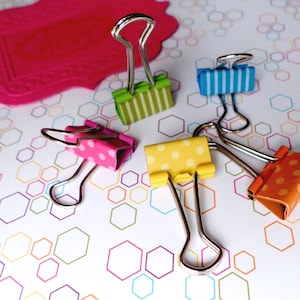 Binder clips. Cute mini coloured foldback clips that are great for going back to school with or as a gift for a teacher
