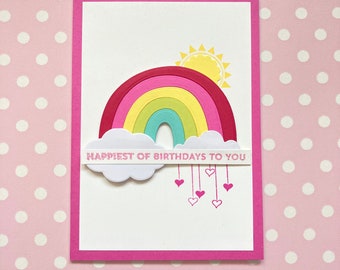 Rainbow happy birthday cards. Colourful pack of the happiest birthday cards.