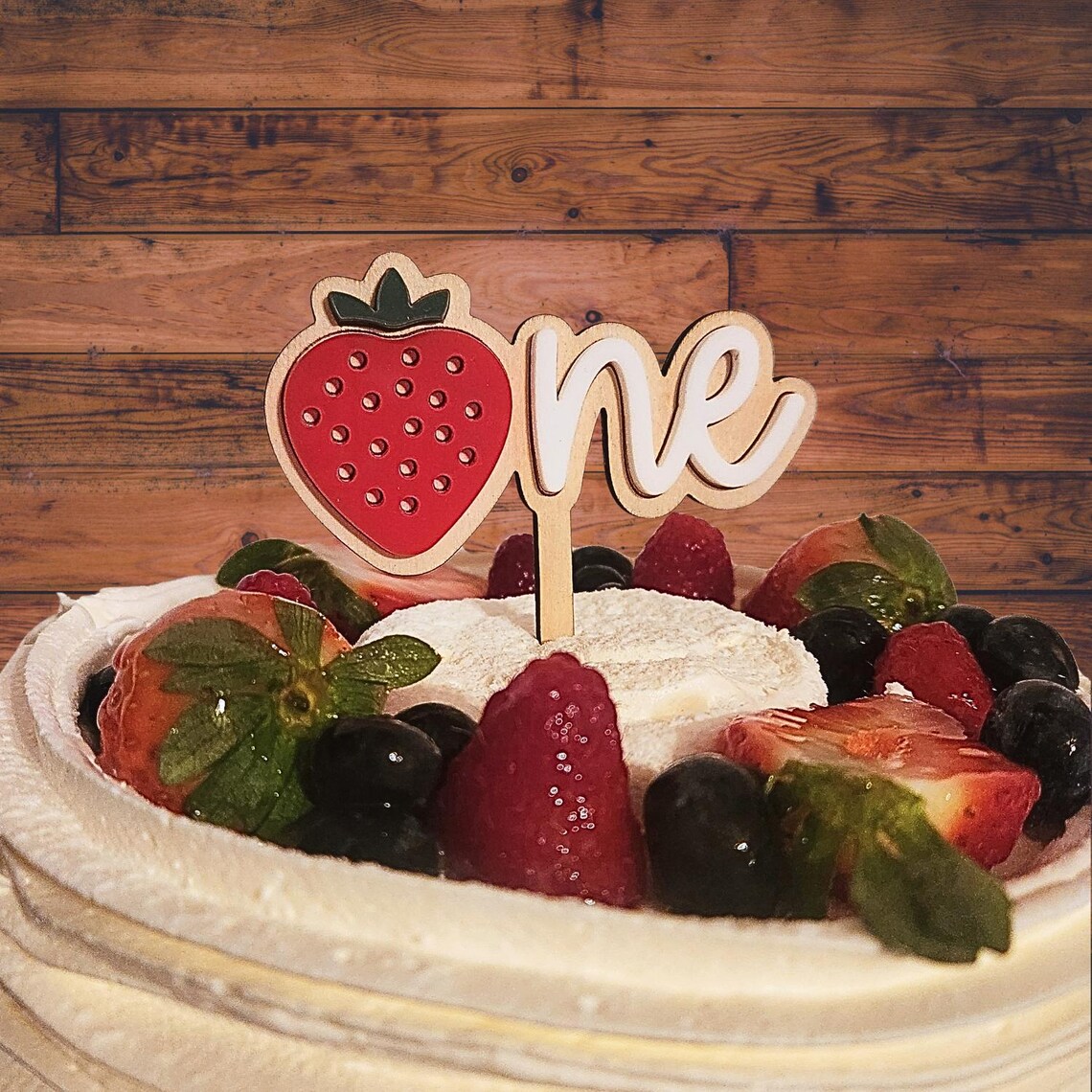Berry First Birthday Cake Topper - Strawberry - Etsy