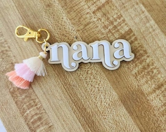 Nana, Mimi, Gigi, Grandma, or Custom Personalized Keychain