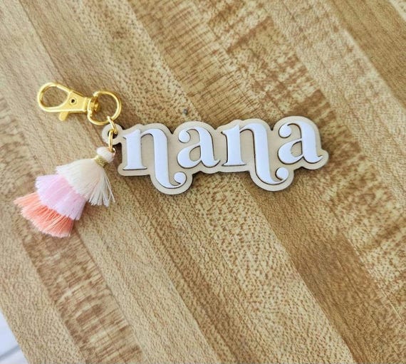 Nana, Mimi, Gigi, Grandma, or Custom Personalized Keychain