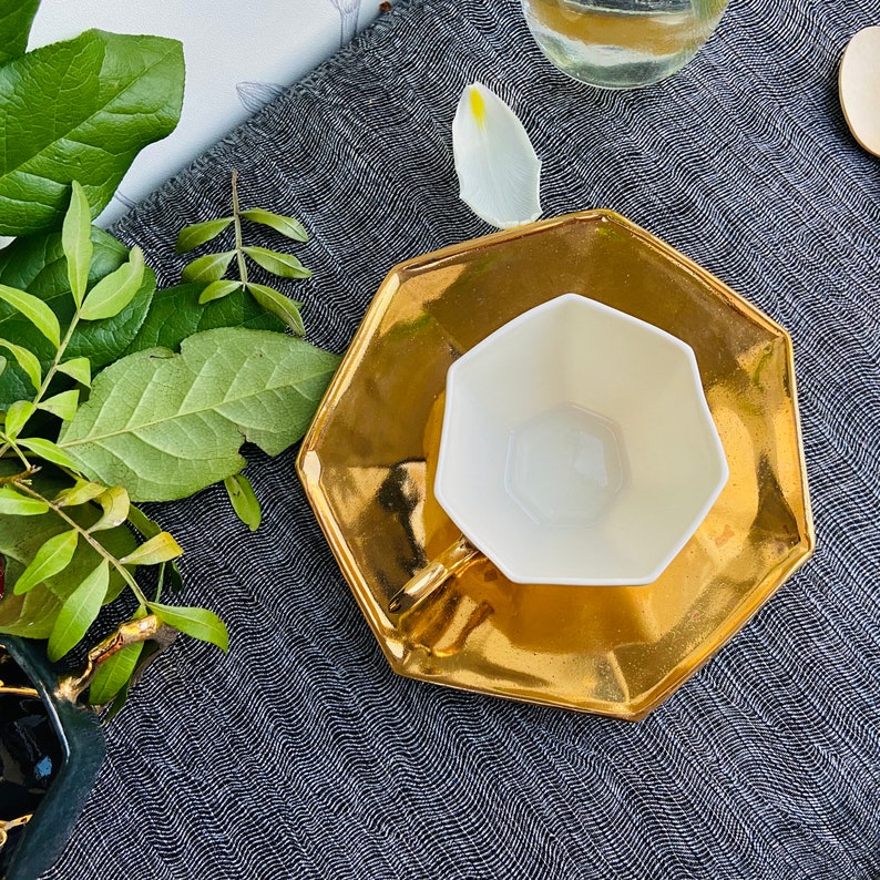 golden Coffe mug / Taj Mahal cup and saucer image 10