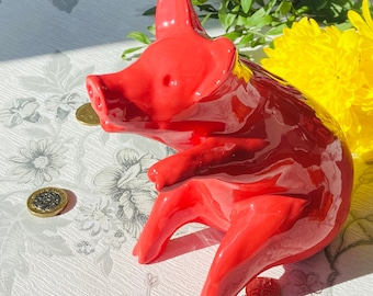 Rotes Sparschwein, wunderschönes Schwein