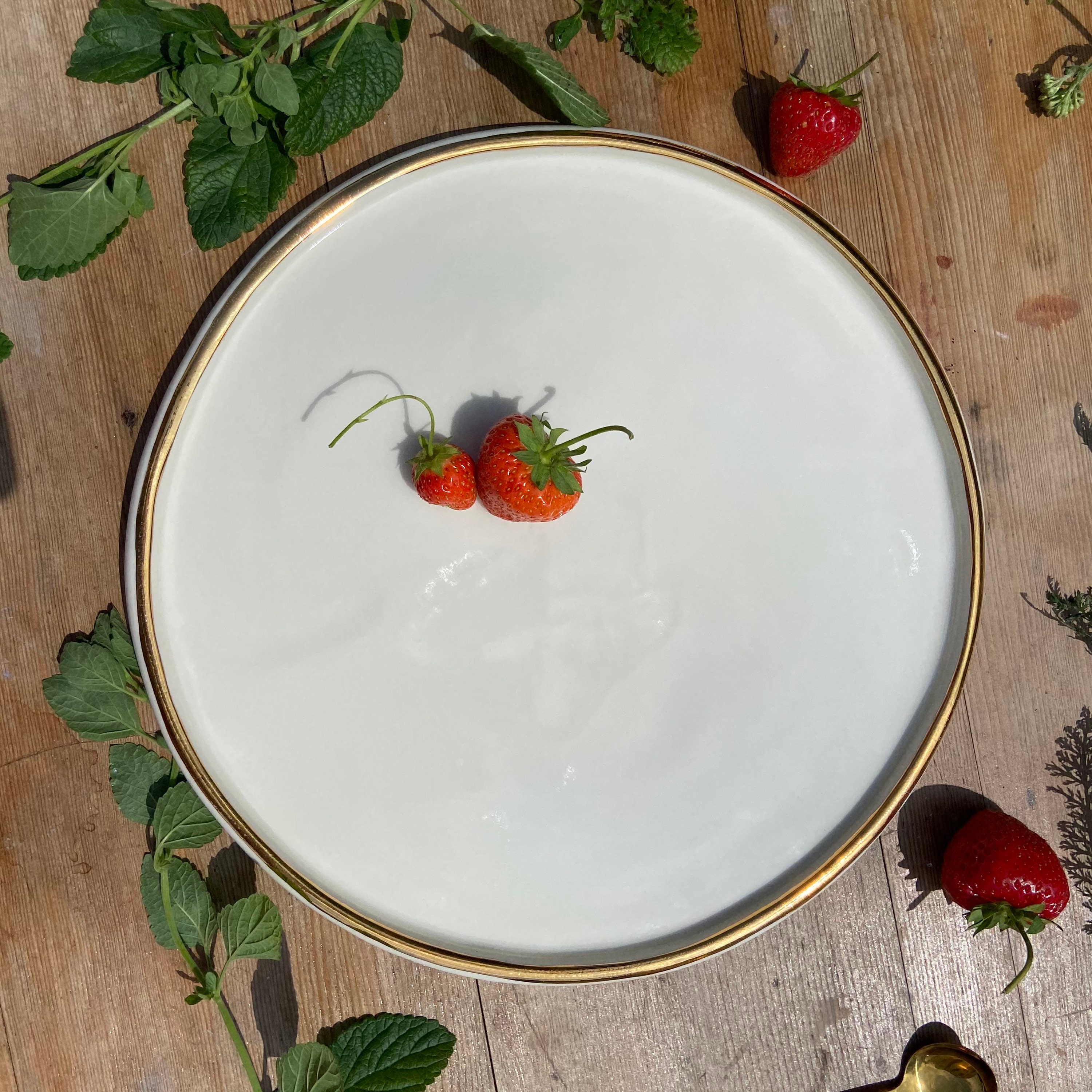 Very Large Dinner Plate Plain Ivory White Porcelain Plate Etsy UK