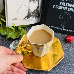 golden Coffe mug / Taj Mahal cup and saucer fully gold
