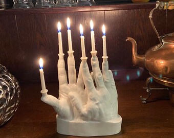 Hand Shape Menorah, festive Candle Stick