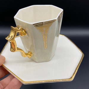 golden Coffe mug / Taj Mahal cup and saucer image 8