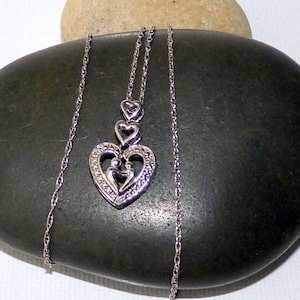 Sterling Silver Mother and Child Pendant 18 1/2&quot; Chain Necklace 925 Mother And Daughter Pendant, 925  Maternity Symbol, Mother with Baby 925