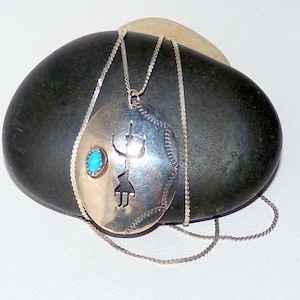 Vintage Sterling Silver RMJ Southwestern Turquoise Concho 24&quot; Necklace, Sterling Silver Turquoise 925 Southwestern Jewelry, Native 925 Gem