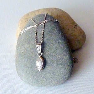 Sterling Silver Cubic Zircon Pendant 18&quot; Necklace 925 Cubic Zirconia Minimalist  CZC 925 Chain Necklace Petite Cubic Zircon Jewelry 925
