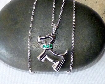 SAI Designed Sterling Silver Dog Pendant 20" Necklace 925 Puppy Silver Necklace 925 Minimalist Jewelry Puppy Jewelry Dog Jewelry 925 Animal